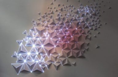 installation Paper and Light of the French artist Joanie Lemercier